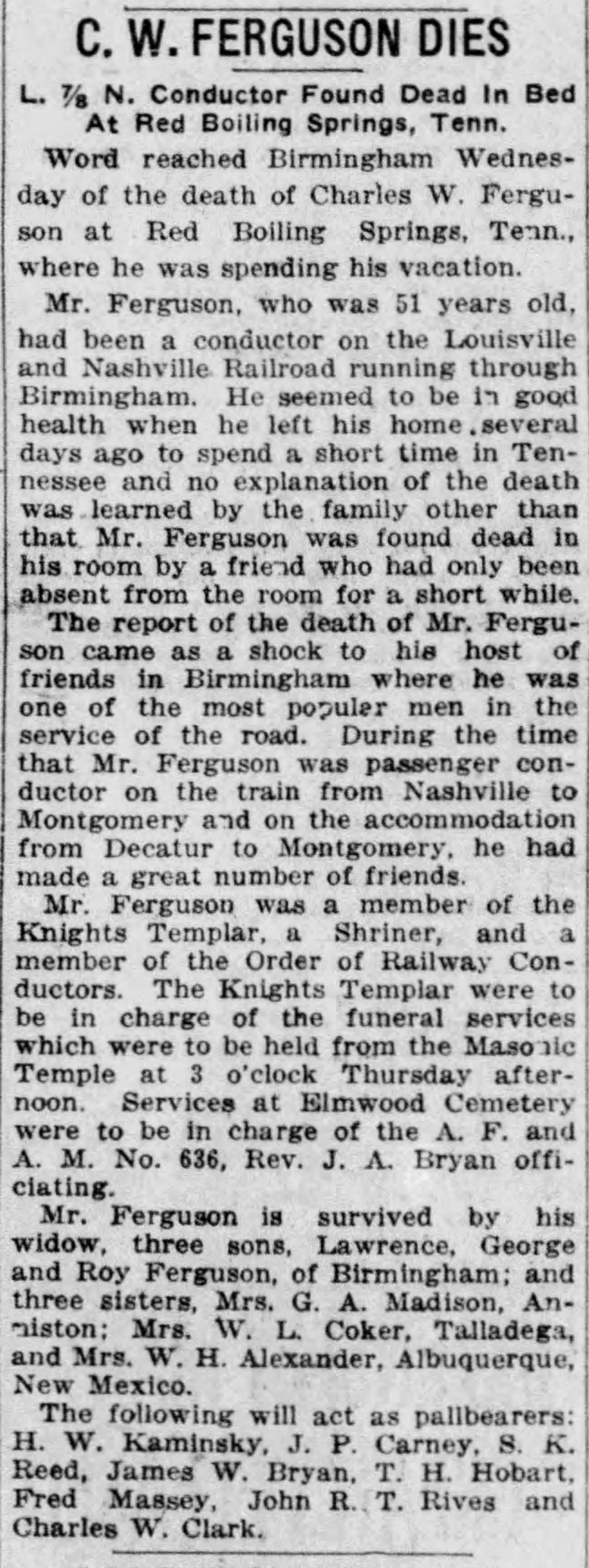 C.W. Ferguson obituary